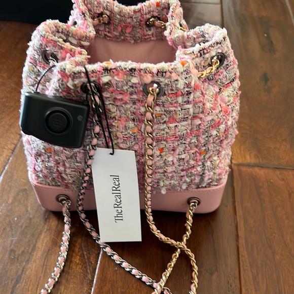 Chanel Gabrielle pink Tweed Backpack, small - Picture 7 of 8
